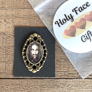 Holy Face Rosary/Chaplet Center or Pendant- Antique BRONZE (Rugged)