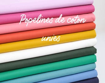 Plain cotton poplin fabric by the meter – soft cotton for sewing shirts, linings, DIY projects