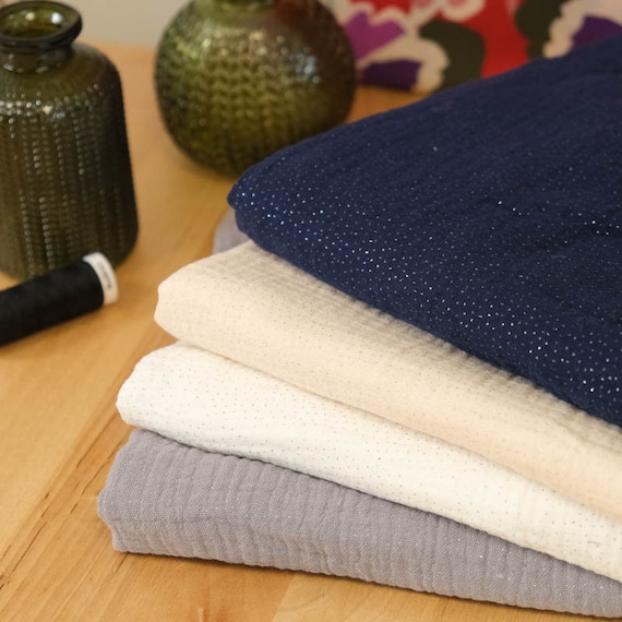 Double gaze scintillante / Tissu 100% coton / Tissu Oeko-Tex / Gaze de coton