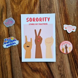 Kit féministe, lot de stickers et carte - box anti sexisme, pack sororité à offrir
