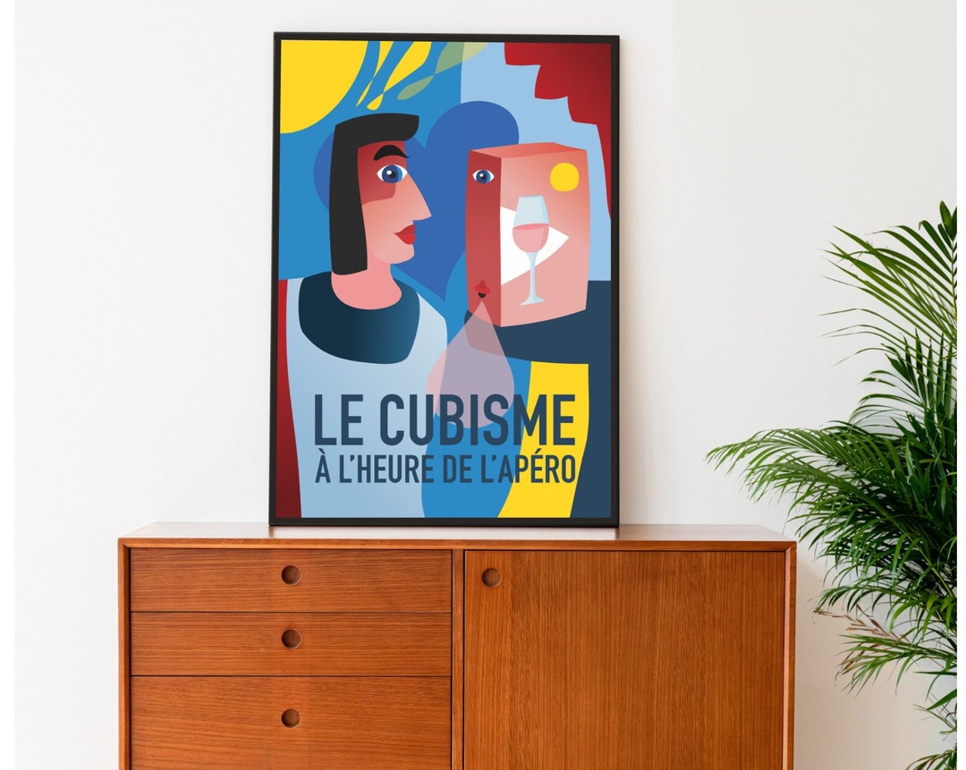 Cubism Poster: an Aperitif for Cubists! Humorous Art Poster, Picasso ...
