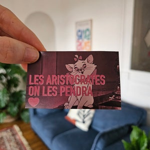 Sticker papieren stickers “De aristocraten, we hangen ze op” Franse revolutie