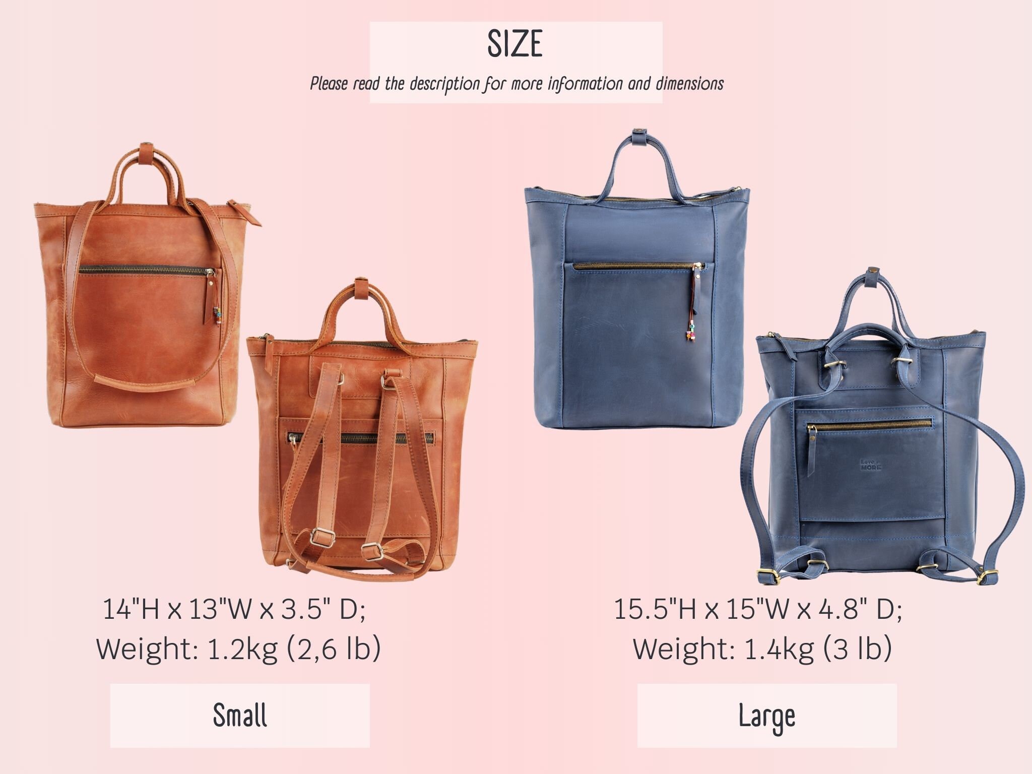 Convertible Backpack With Luggage Sleeve, Tote Bag Rucksack With