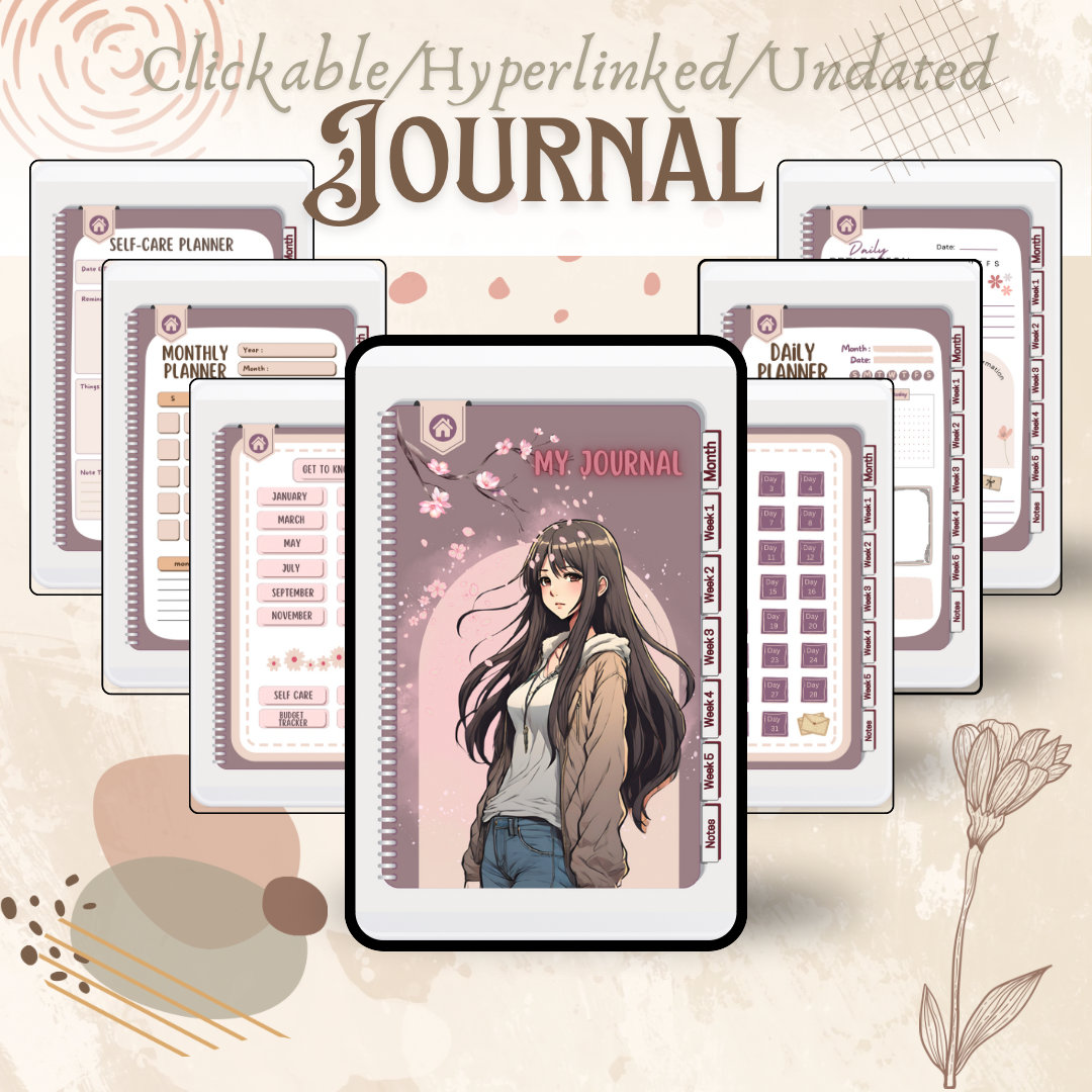 Hyperlinked Digital Girl Journal - Interactive PDF Planner for Girls ...