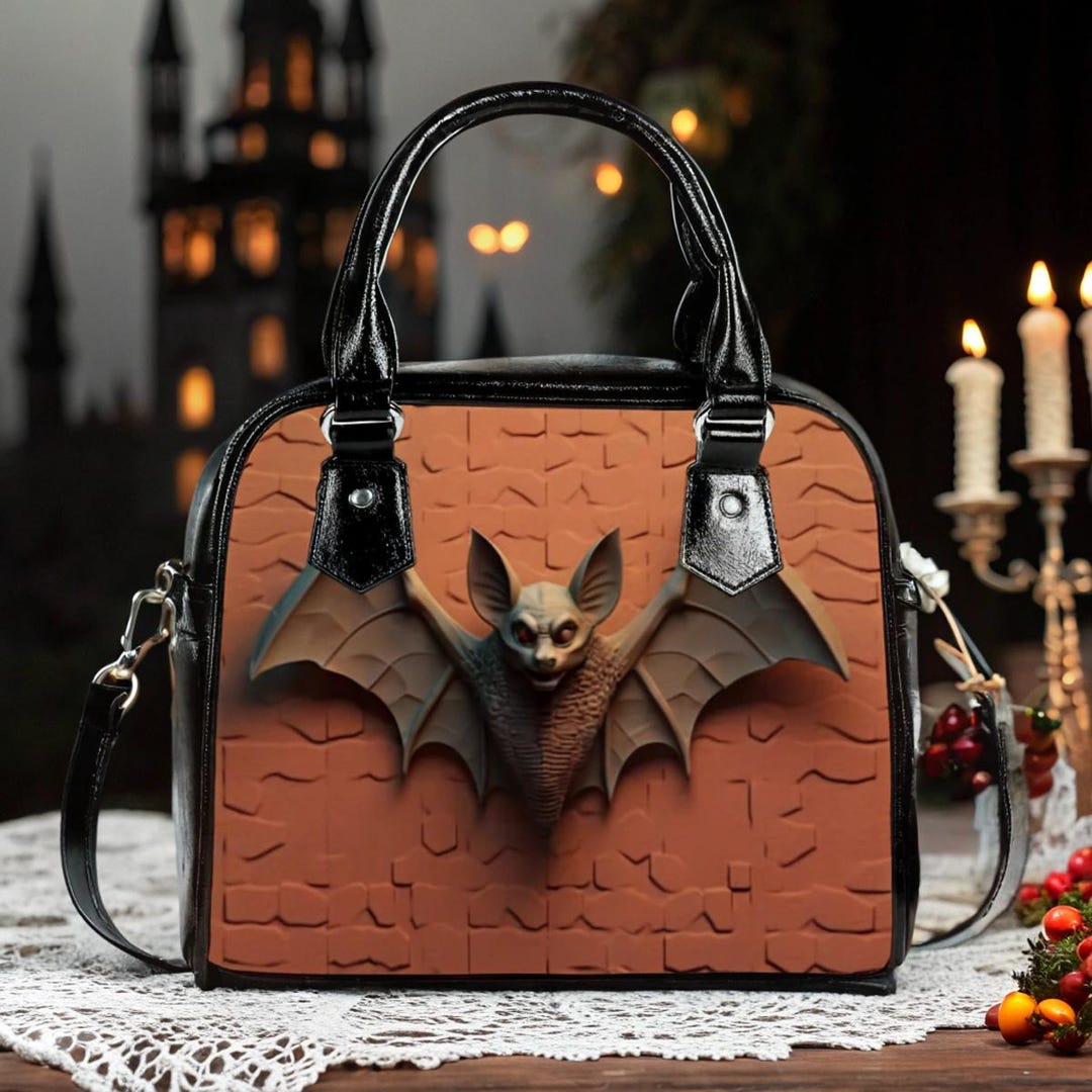 Gothic 3D Bat Handbag: Embossed Shoulder Purse - Etsy