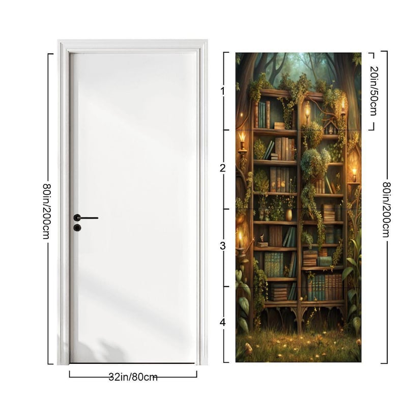 Panneau de porte d'étagère Fairy Forest, revêtement insonorisant et antibruit image 4