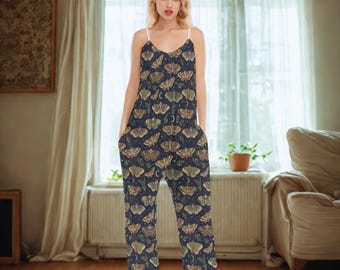 Baggy Moth Jumpsuit - Witchcore Loose Fit Ärmelloser Einteiler