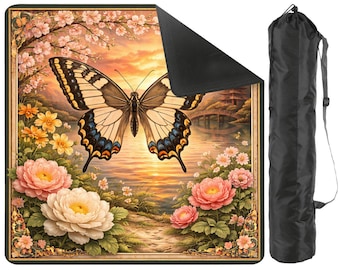 Tapete de Mahjong con Bolsa de Transporte - Tapete de Mahjong Antideslizante Cottagecore - Accesorios