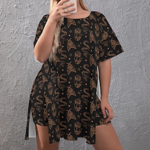 short t shirt dress with slits on side Chic Slit T-Shirt Dress with Shorts Rovena