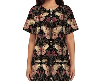 Witchy Moth Pajama Set: Gothic Cottagecore Loungewear