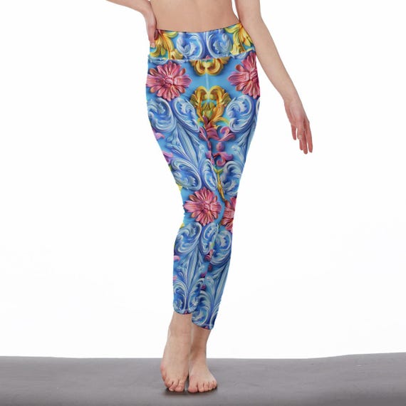 French Rococo High-waisted Yoga Pants Palacecore Embossed Scrollwork  Stretchy Leggings Italian 3D Baroque Effect Activewear Pastel Clothes -  Etsy Israel