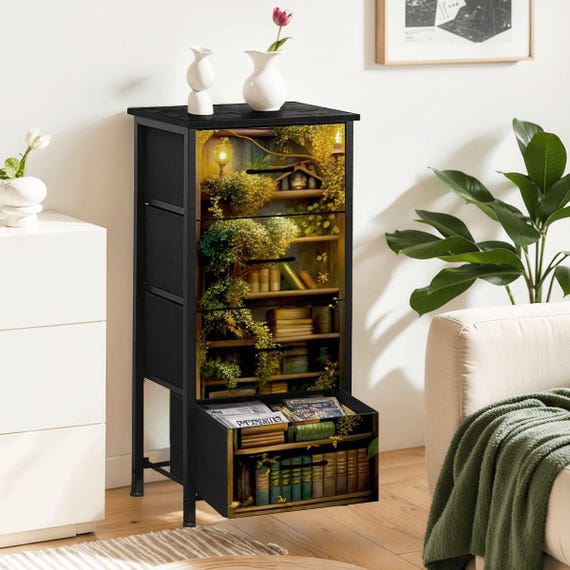 Fairy Forest Dresser, 4 Drawer Storage Chest - Enchanted Library Print