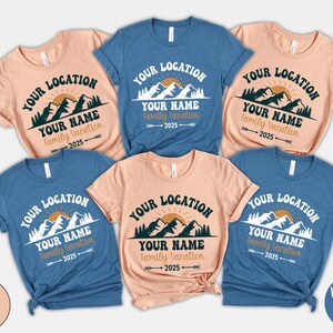 Personalized Family Vacation 2025 T-Shirts: Mountain Trip Matching Tees