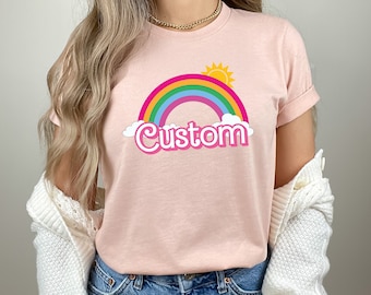 Custom Boho Rainbow T-shirt, Personalized Gift Shirt