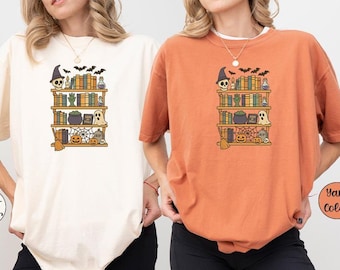 Funny Ghost Book Lover T-Shirt: Spooky Season Comfort Colors Tee