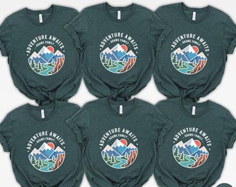 Custom Adventure Awaits Shirt: Personalized Group Mountain Trip Tees