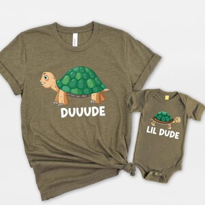 Matching Father Son Turtle Shirts, Dad and Lil Dude