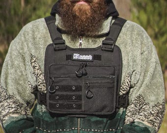 EDC Chest Rig Pack for Sports and Workouts, Outdoor Chest Bag for Running and Cycling, Tactical Vest