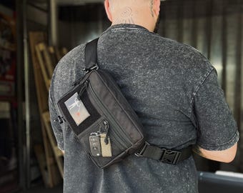 Cordura EDC chest bag with removable strap, Custom crossbody streetstyle bag, Tactical belt bag