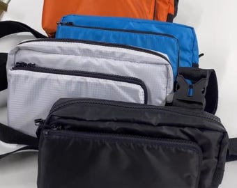 Сolored  Lightweight Waterproof chest bags, Compact rectangular fanny pack, Streetwear