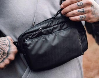 Lightweight waterproof fanny pack, Compact rectangular chest bag for everyday, Streetstyle bag