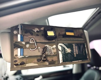 Tactical molly car vizor organizer, Multifunctional car accessories holder, Car sun visor pouch, EDC gear