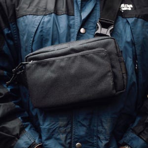 Cordura chest bag for every day, Compact rectangular fanny pack, Streetstyle bag