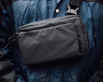 Cordura chest bag for every day, Compact rectangular fanny pack, Streetstyle bag