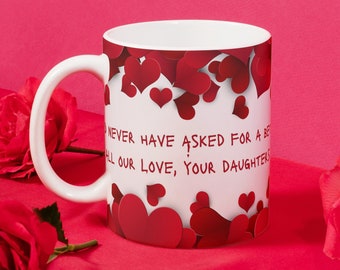 Wraparound hearts coffee mug.mothers day.daughters