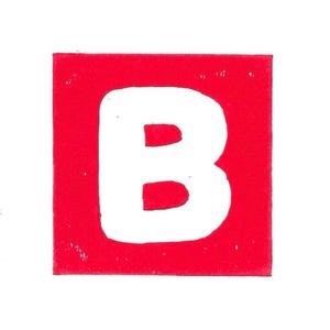 Alphabet Buchstabe ‘B’ handgemachter Linoldruck 10x10cm