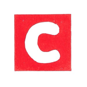 Alphabet Buchstabe „C“ handgemachter Linoldruck 10x10cm