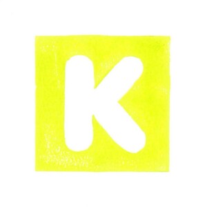Alphabet Buchstabe ‘K’ handgemachter Linoldruck 10,5x10cm