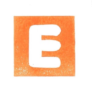Alphabet Buchstabe „E“ handgemachter Linoldruck 10x10cm