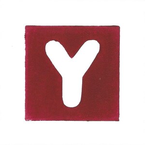 Alphabet Buchstabe ‘Y’ handgemachter Linoldruck 10,5x10cm