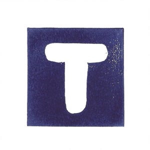 Alphabet Buchstabe 'T' handgemachter Linoldruck 10,5x10cm