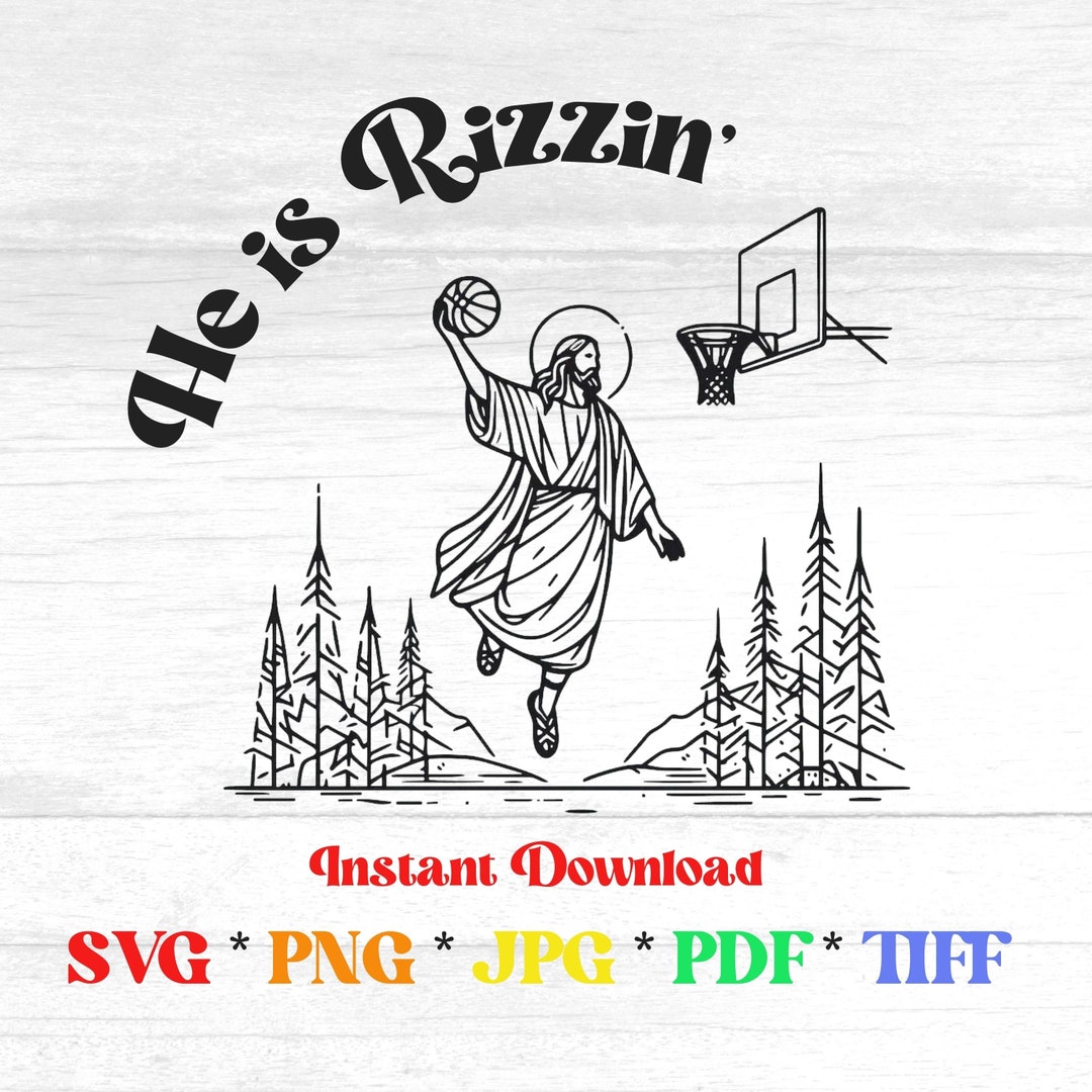 He is Rizzin' SVG, Funny Jesus SVG, Easter Humor, Christian Easter ...