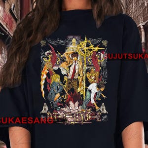 Retro Anime Death Note Vintage Distressed Unisex Soft Style Cotton 90s Graphic Tee Shirt