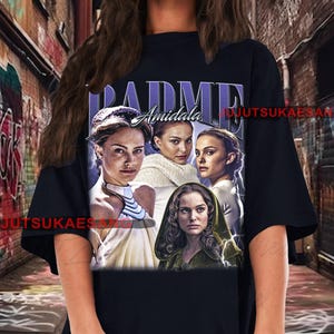 Retro Padme Amidala Vintage noodlijdend unisex zwaar katoen jaren 90 grafisch T-shirt