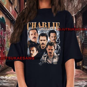 Retro Charlie Swan Twilight Vintage Distressed Unisex Heavy Cotton 90s Graphic Tee Shirt
