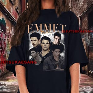 Retro Emmet Cullen Twilight Vintage Distressed Unisex Heavy Cotton 90s Graphic Tee Shirt