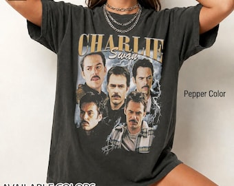 Retro Charlie Swan Twilight Vintage Distressed Unisex Heavy Cotton 90s Graphic Tee Shirt