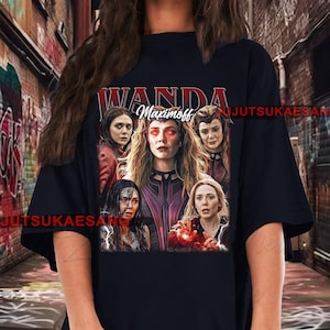 Retro Wanda Maximoff Scarlet Witch Vintage Distressed Unisex Heavy Cotton 90s Graphic Tee Shirt