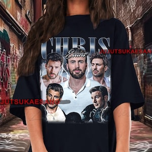 Retro Chris Evans Vintage Distressed Unisex Heavy Cotton 90s Graphic Tee Shirt