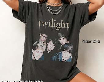 Koszulka z nadrukiem Retro Twilight One Direction Vintage Distressed Unisex Heavy Cotton 90s Graphic Tee RZ
