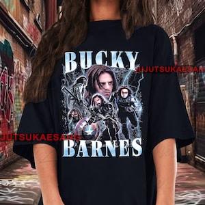 Retro Bucky Barnes Vintage Distressed Unisex Heavy Cotton 90s Graphic Tee Shirt
