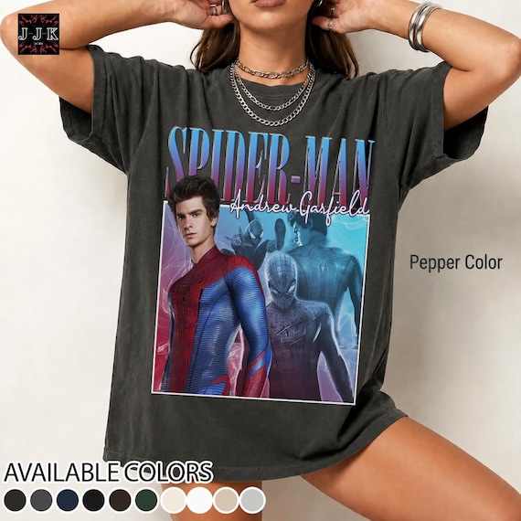 Retro Andrew Garfield Spiderman Vintage Distressed Unisex Heavy Cotton 90s Graphic Tee Shirt