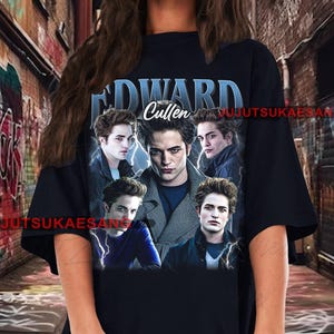 Retro Edward Cullen Twilight Vintage Distressed Unisex Heavy Cotton 90s Graphic Tee Shirt