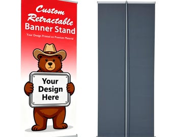 Vendor Booth Banner Stand 33.5x80, Custom Market Display Sign, Pop Up Shop Display, Small Business Roll Up Banner