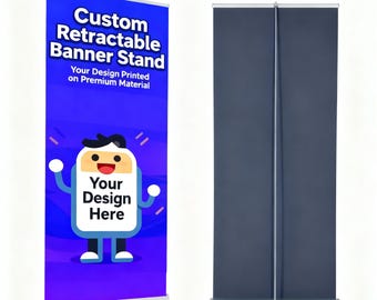 Fast Print Retractable Banner Stand 33.5x80, Custom Roll Up Display, Business Promotion Sign, Event Banner