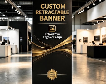 Heavy Duty Retractable Banner Stand 33.5x80, Trade Show Booth Display, Custom Roll Up Banner, Expo Business Sign